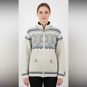 NWT ARCTIC CIRCLE 66°33'N Norway 100% wool zip up sweater jacket size XS